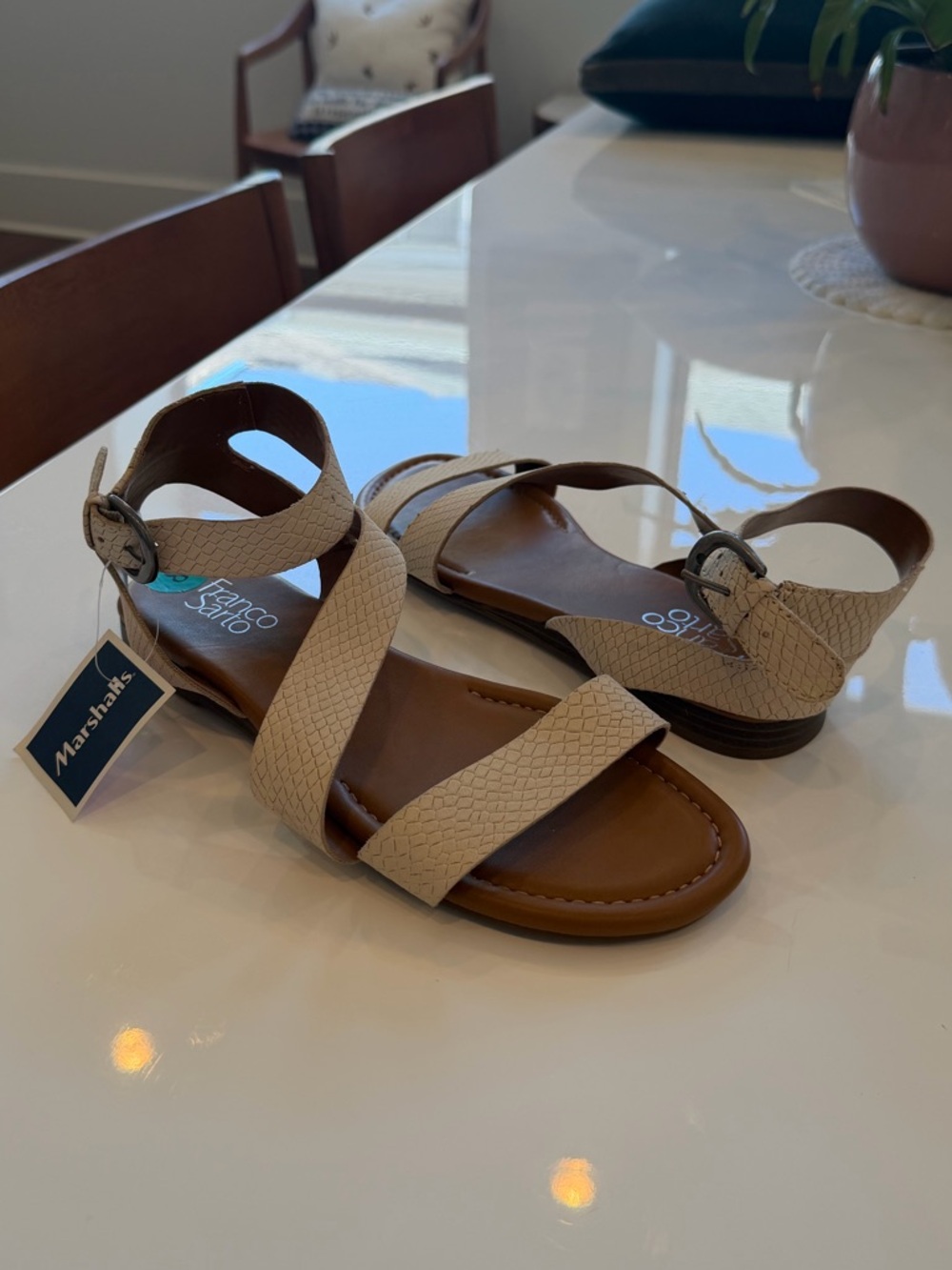 Franco Sarto Faux Reptile Sandals